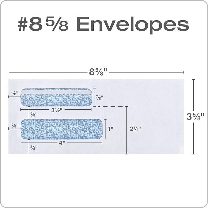 Columbian #8-5/8 Security Envelopes, 500 Pack, Double Window Self Seal Envelopes - Image 2
