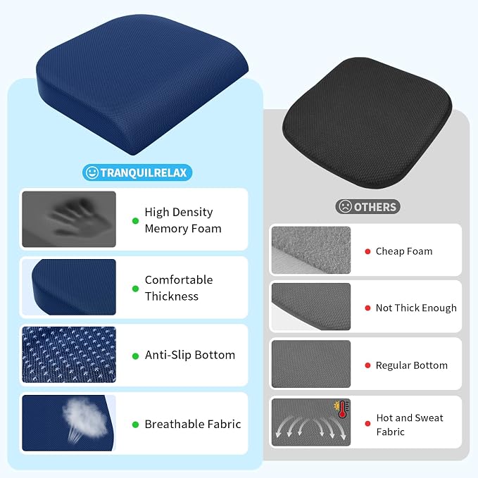 TranquilRelax Large Seat Cushion, Memory Foam Cushion - Image 5
