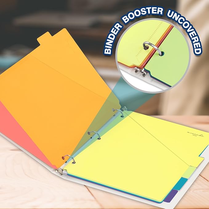 H4D 6-Tab Plastic Binder Dividers, 2 Pockets, Primary Colors, 6 Sets | Made of - Image 8