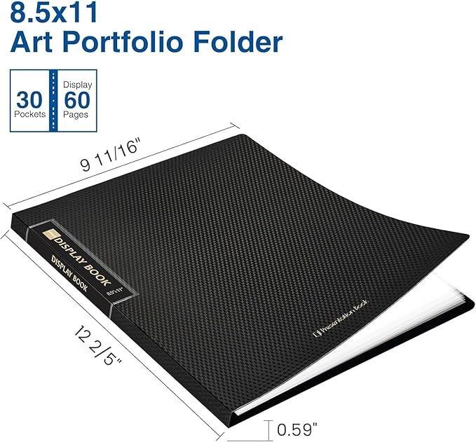 Sooez Binder with Plastic Sleeves 30-Pocket, Displays 60 Pages, 8.5x11 - Image 2
