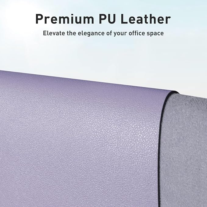 Leather Desk Pad Protector, Mouse Pad, Office Desk Mat, Non-Slip PU Leather - Image 2