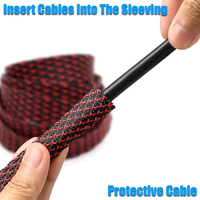 25ft PET Expandable Braided Cable Sleeve 1.2 inch Pet Braided Cable Sleeve - Image 4