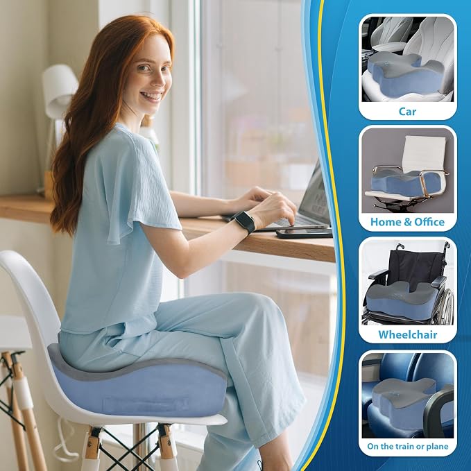 BlissTrends Seat Cushion, 5.2in Thick Memory Foam Cushions - Image 7