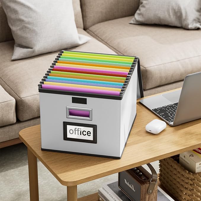 Portable Leather File Organizer Boxes - Image 7