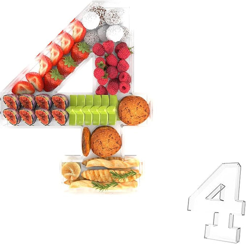 13.8" Acrylic Number Charcuterie Tray, Fillable Number Charcuterie Box by Tdsuco