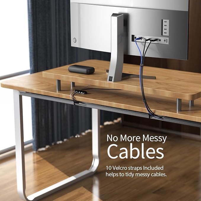 Delamu 157in Cable Management Under Desk, Safe & Tidy Under Desk Cable - Image 4