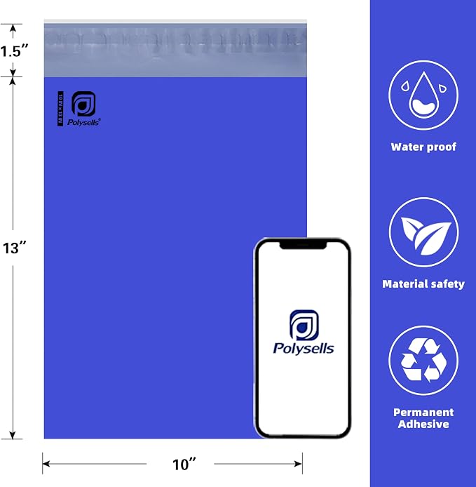 POLYSELLS 100 pcs 10x13 Inches Purple Poly Mailers Shipping Envelopes, Strong - Image 2