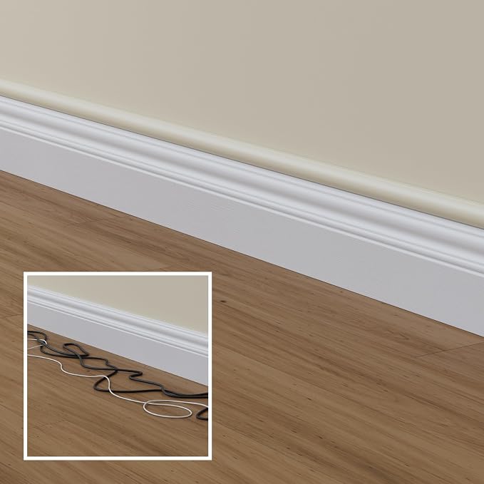 D-Line 157in Cord Cover Kit, Self-Adhesive Wire Hiders, Paintable Cable Raceway - Image 6