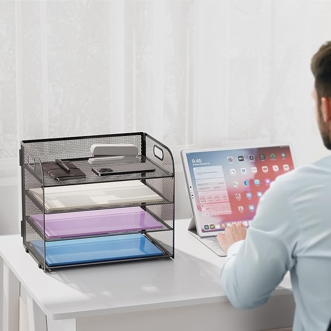 Marbrasse 4 Tier Paper Organizer Letter Tray - Image 6