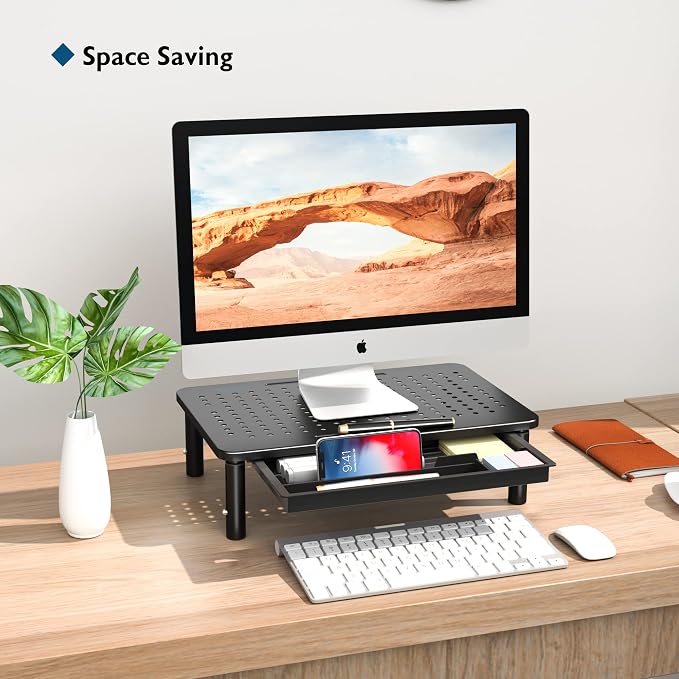 BONTEC 1 Pack Adjustable Monitor Stand Riser - Image 2