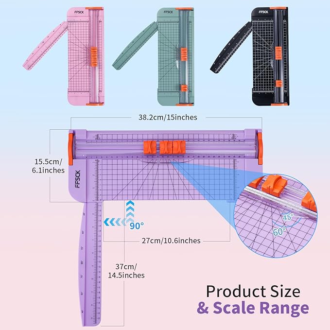 A4 Purple Paper Cutter Slider 12 Inch Titanium Straight Paper Trimmer, Paper - Image 3