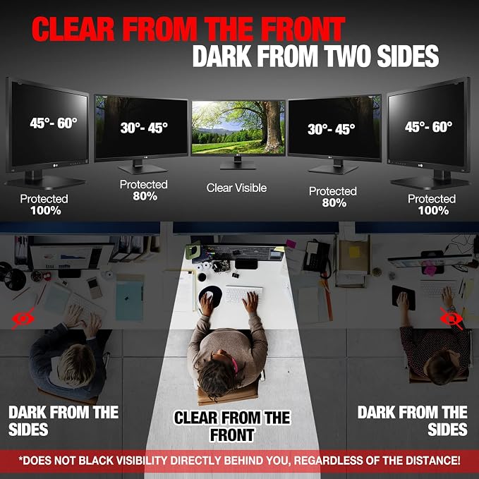 Computer Privacy Screen Filter for 23.8 Inch 16:9 Widescreen Monitor, - Image 3