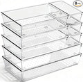 8 Pack Large Clear Plastic Drawer Organizer Bins by CHOWAY