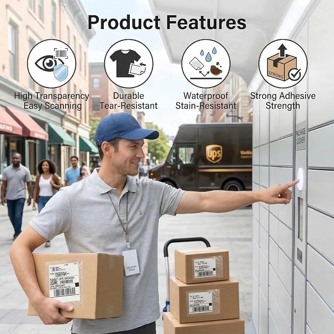 9527 Product 4.5" x 5.5" Clear Adhesive Top Loading Packing List/Shipping Label - Image 3