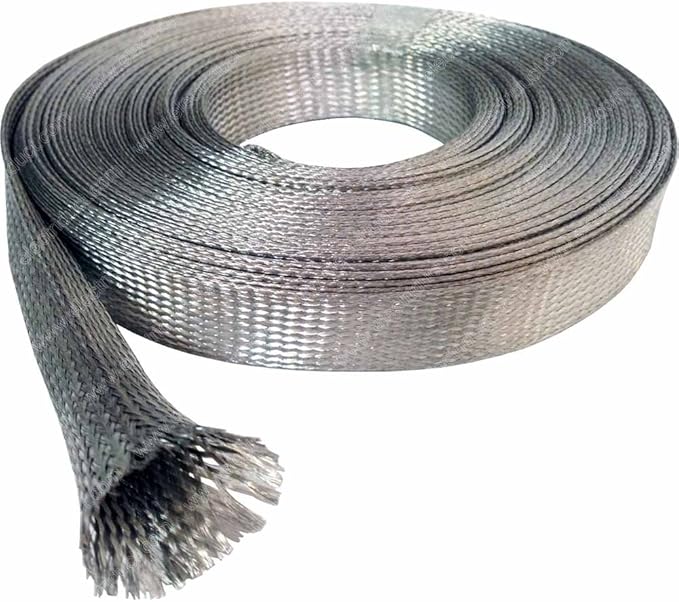 Electriduct 3/8" Tinned Copper Metal Braid Sleeving Flexible EMI RFI Shielding - Image 3