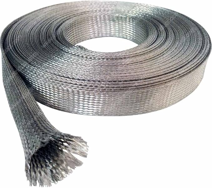 Electriduct 1/8" Tinned Copper Metal Braid Sleeving Flexible EMI RFI Shielding - Image 2