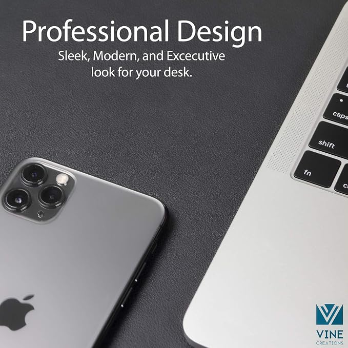 Vine Creations Leather Desk Mat 24" x 17", Desk Protector, PU Leather Desk Pad - Image 3