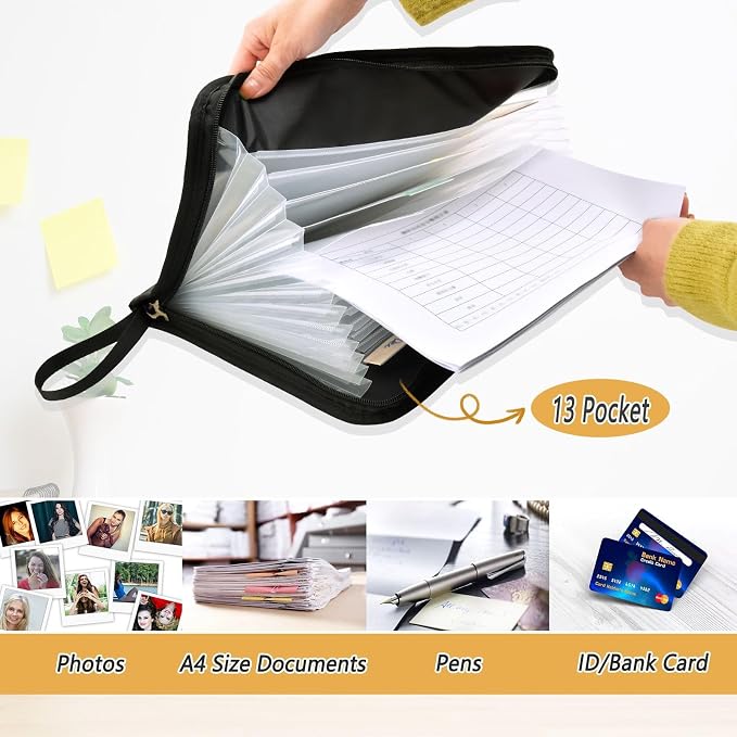 Brown Leopard Print Accordion File Organizer Expanding Document Folder - Image 5