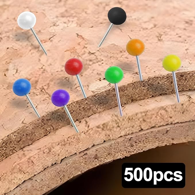 500Pcs Red Map Pins, 1/8 Inch Map Tacks, Round Ball Head Map Push Pins - Image 5