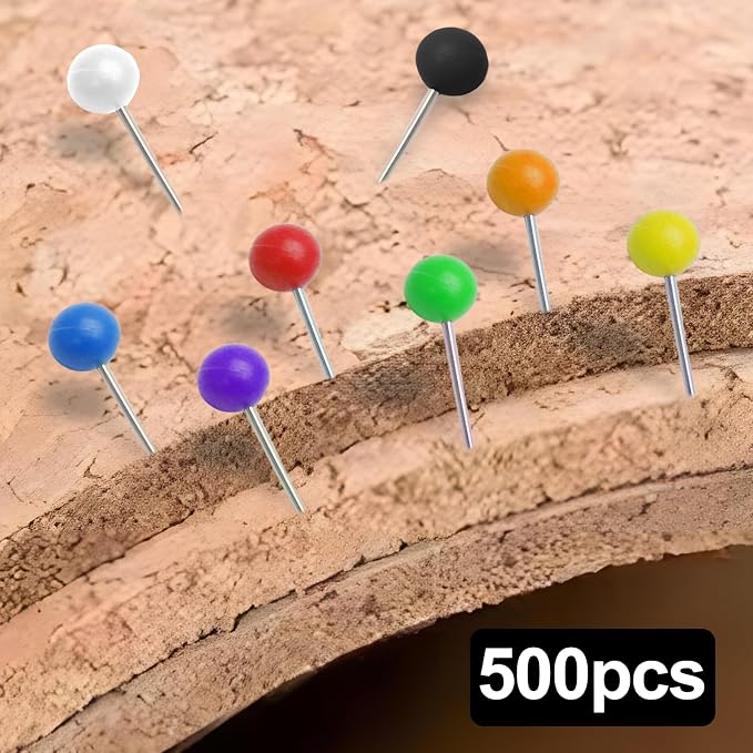 500Pcs Purple Map Pins, 1/8 Inch Map Tacks, Round Ball Head Map Push Pins - Image 5