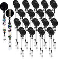 15pcs Black Beadable Badge Reels Making Kits by Unknown