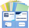 Two Pocket Folders, RAZCC 100 Pack File Folders by RAZCC