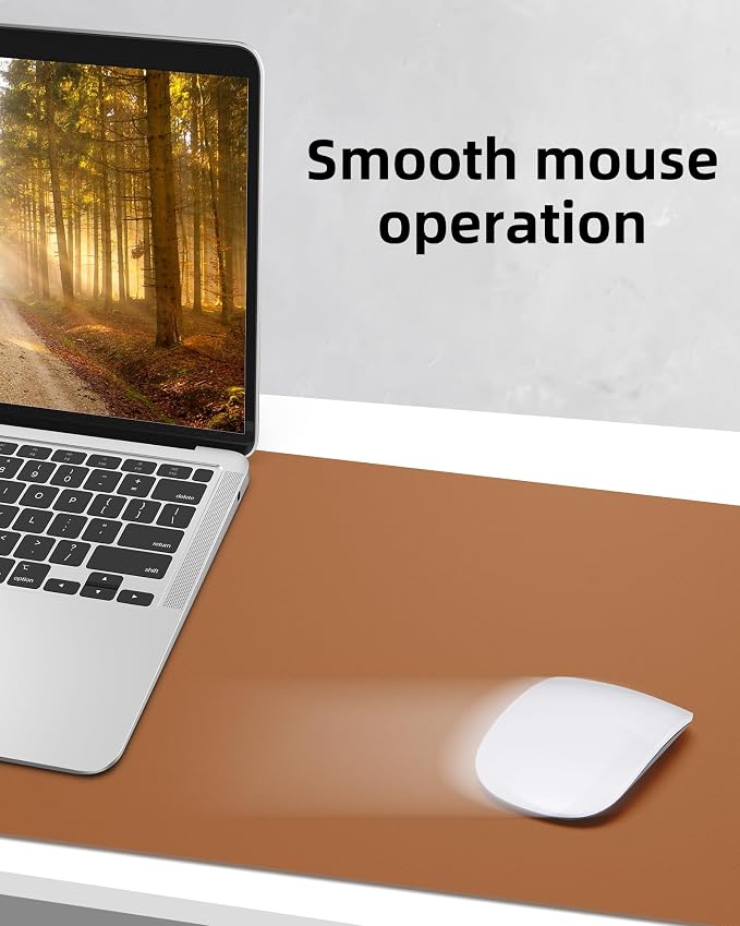Leather Desk Pad Protector, Mouse Pad, Office Desk Mat, Non-Slip PU Leather - Image 5
