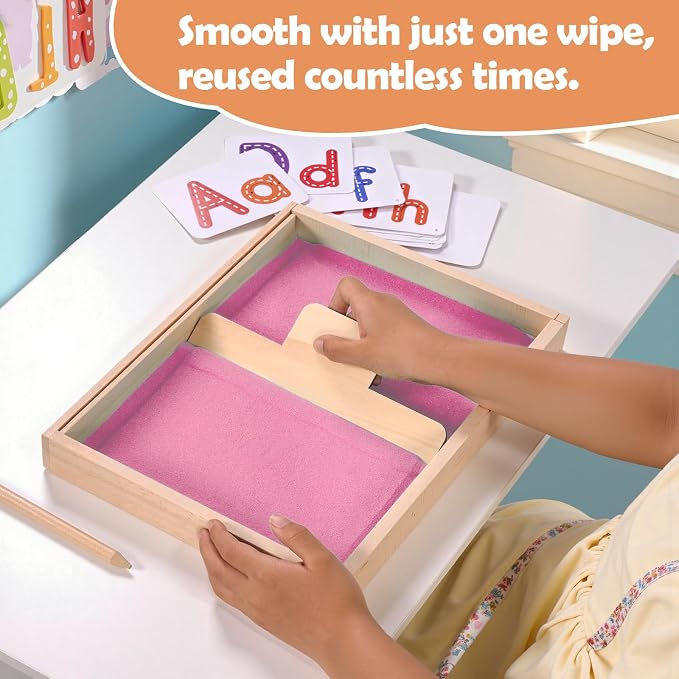 Montessori Sand Tray for Kids, Writing Play Sand Tray - Image 5
