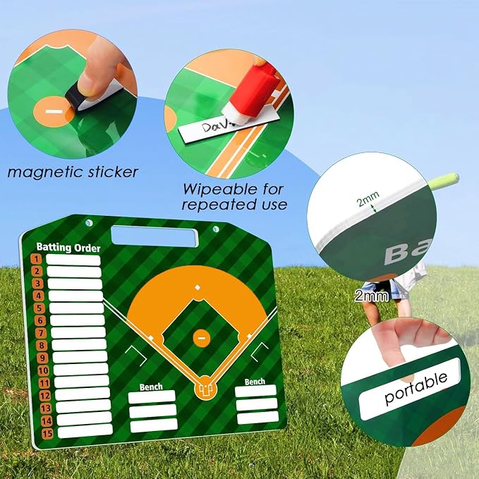 Magnetic Baseball Lineup Board | Baseball Dry Erase Coaching Broad | Softball - Image 6