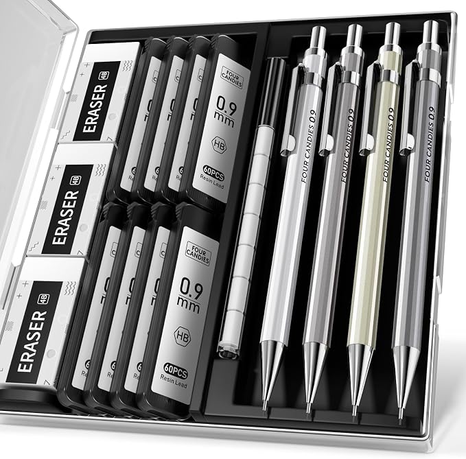Four Candies 4PCS Metal Mechanical Pencil Set by FourCandies