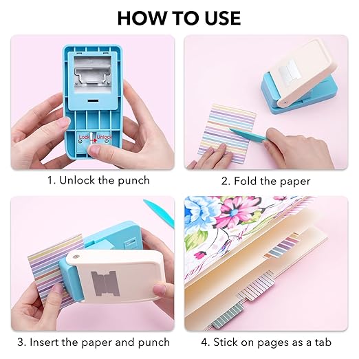 Tab Punch DIY Index Tabs Puncher Tag Punch Loose Leaf Separator Label Punch - Image 2