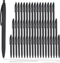 50 Pack Retractable Ballpoint Pens Black Ink, 1.0mm Medium Point Smooth Writing by HZDIYAKE