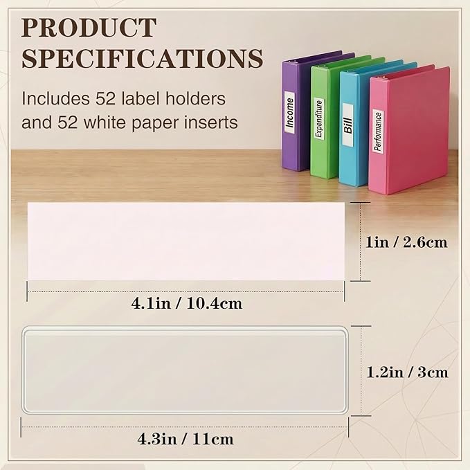 Self Adhesive Label Holders, ELEMGULY 52 Pcs Adhesive Shelf Tag Shelf Label - Image 2
