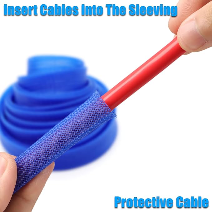 25ft PET Expandable Braided Cable Sleeve 1.2 inch Pet Braided Cable Sleeve - Image 4
