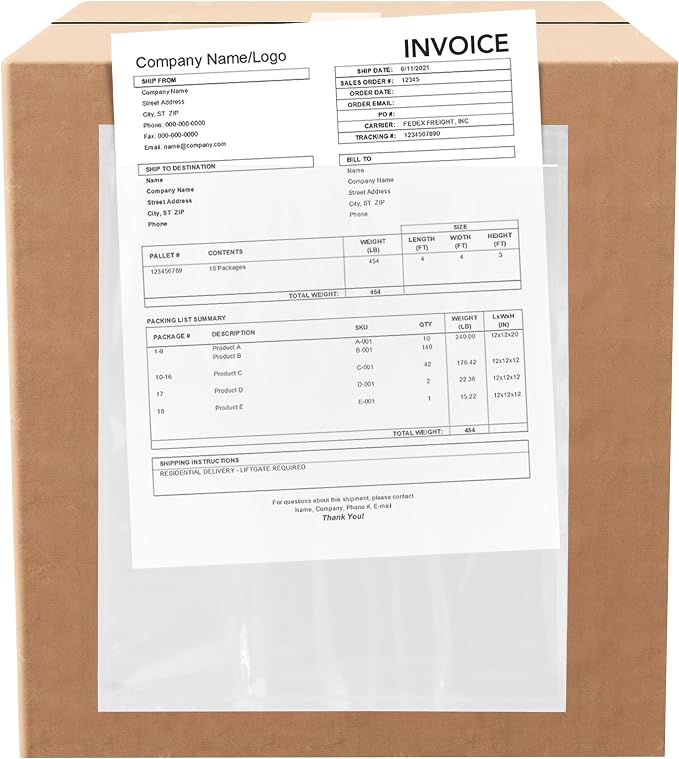 1000 Count 9.5" x 12" Shipping Label Envelopes, Top Loading by GPI+POLY