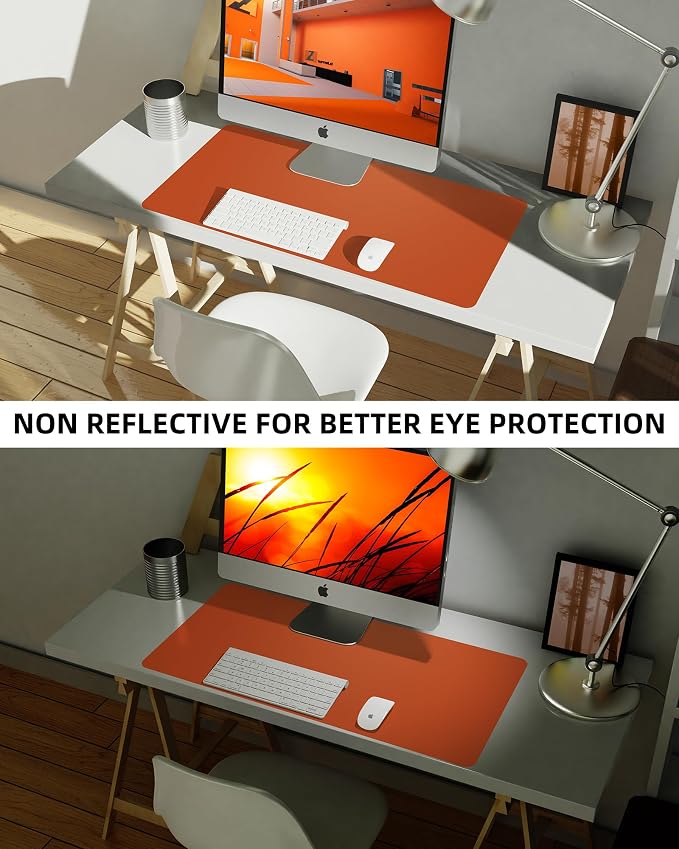 AFIING Leather Desk Pad Protector, Mouse Pad, Office Desk Mat, Non-Slip PU - Image 5
