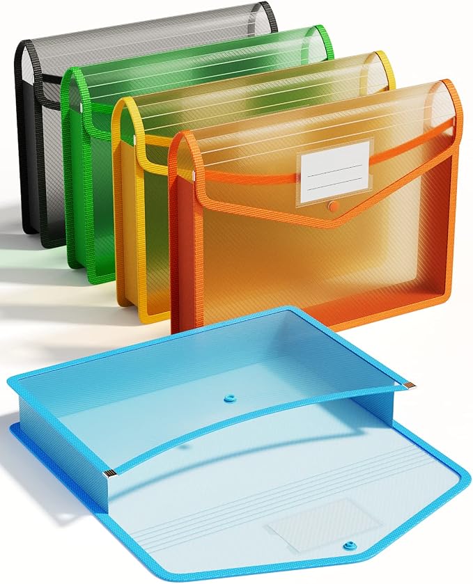 ThinkTex Plastic Expanding File Folder, Transparent Envelopes by ThinkTex