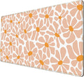 Boho Groovy Floral Leaf Mouse Pad Xl-31.5x15.7in-Desk Mousepad-Extended by Nasdalgias