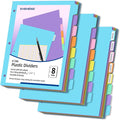 3 Ring Binder Dividers with TAB, 8 Tab 3 Hole Punch Dividers, Pastel Color by XHSHENGOFFICEPRODUCT