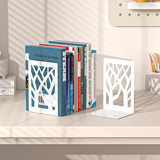 VFINE Withe Bookend 6-Piece, Tree Design Bookends - Image 5