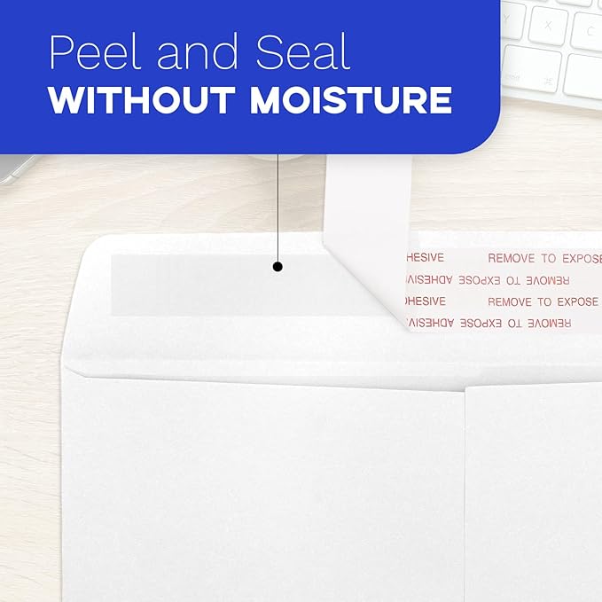 Goefun 50 PCS White Catalog Envelopes 6x9, Self Seal 100 GSM Manila Envelopes - Image 3