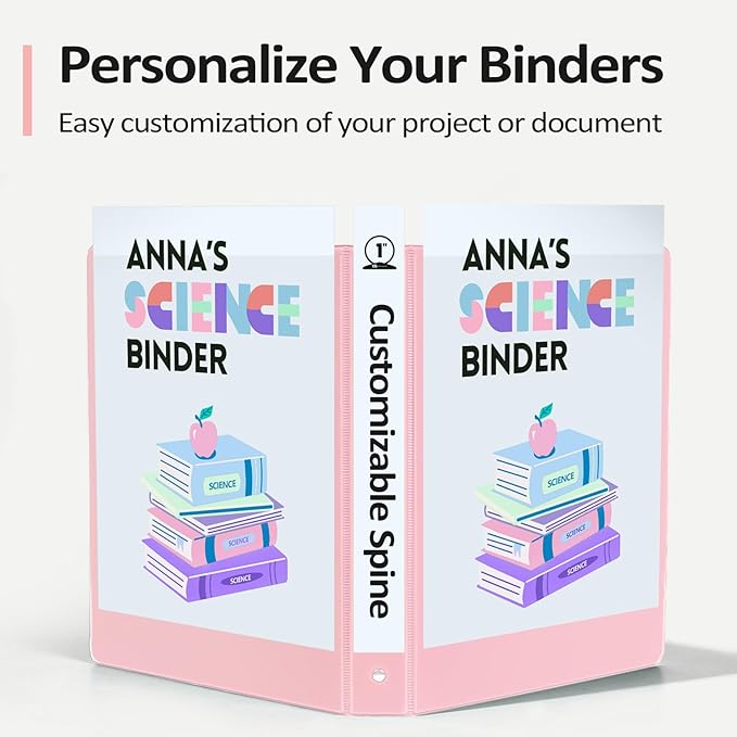 BinderX Extra Durable 3 Ring Binder, Round Rings 1 Inch Binder, Fits 175 Sheets - Image 5
