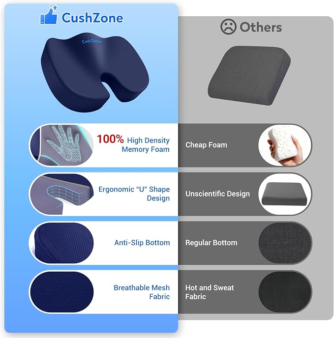 XXL Seat Cushion Office Car Seat Cushion, Memory Foam Cushion - Image 3