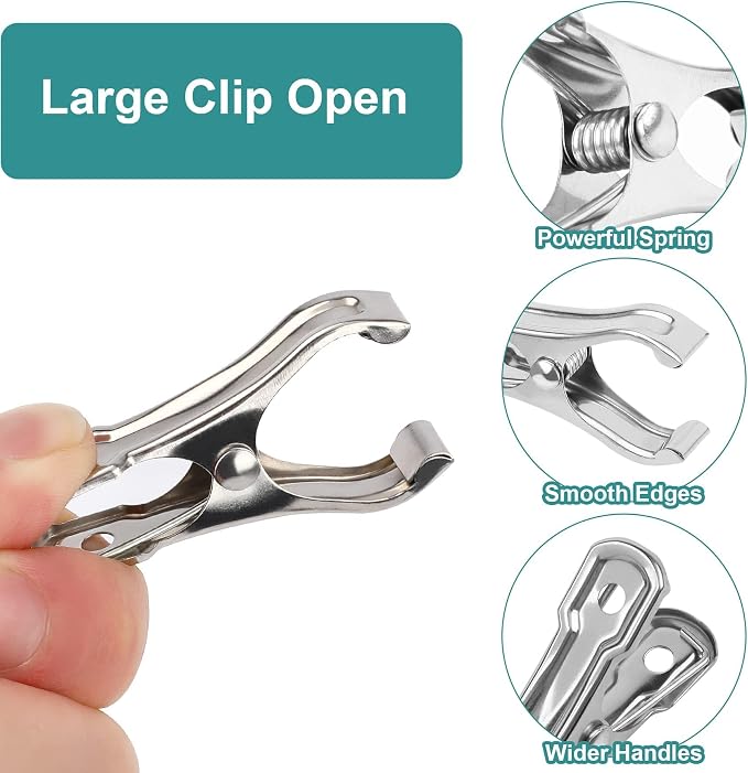 JULMELON 25 PCS Greenhouse Clips, 2.2 Inch Stainless Steel Garden Clips - Image 3