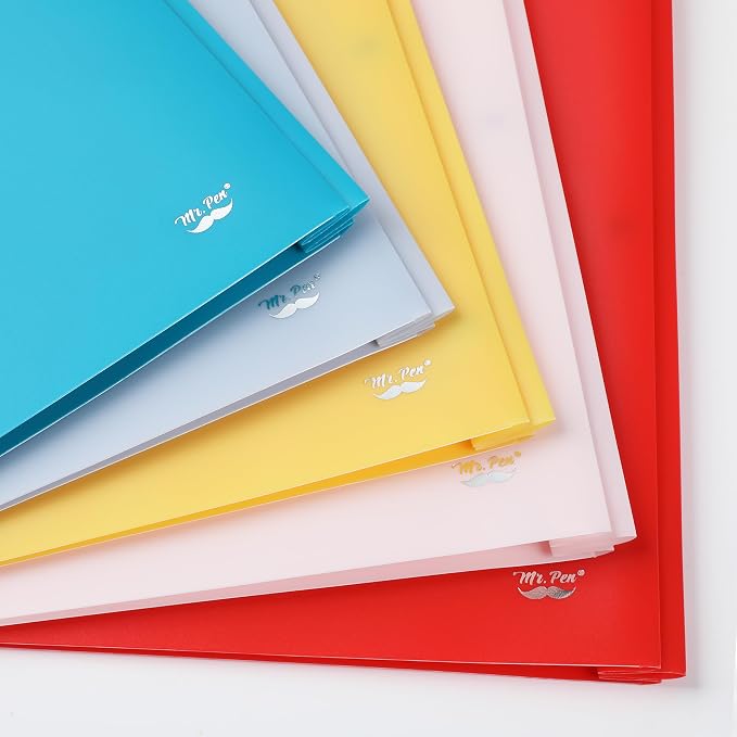 Mr. Pen- Plastic Folders with Pockets and Prongs, 5 Pack, Letter Size | Vintage - Image 6
