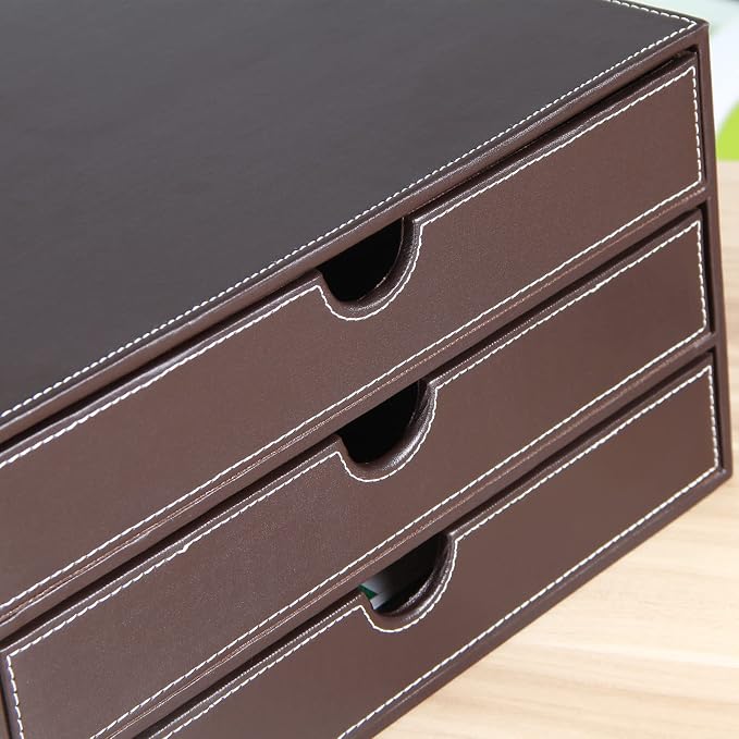 Stackable 3-Drawer Desk Organizer, Executive Office Supplies Desktop Filing A4 - Image 7