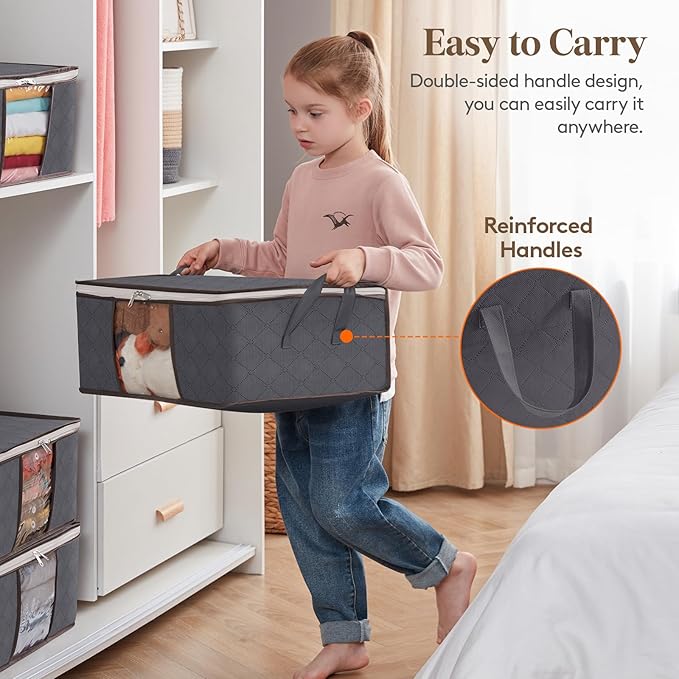 Lifewit 6 Pack Clothes Storage Bag, Foldable Storage Bin Closet Organizer - Image 4