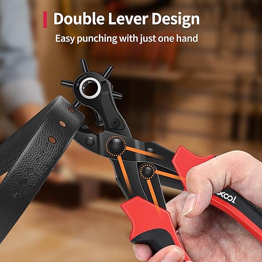 Revolving Punch Plier Kit, XOOL Leather Hole Punch Set - Image 3