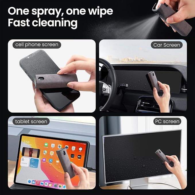 2 Pcs Screen Cleaner Kit, 3-in-1 Touchscreen Mist Cleaner Spray Bottle Tool & - Image 2