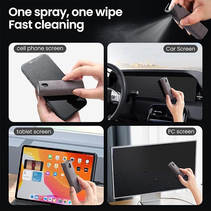 2 Pcs Screen Cleaner Kit, 3-in-1 Touchscreen Mist Cleaner Spray Bottle Tool & - Image 2